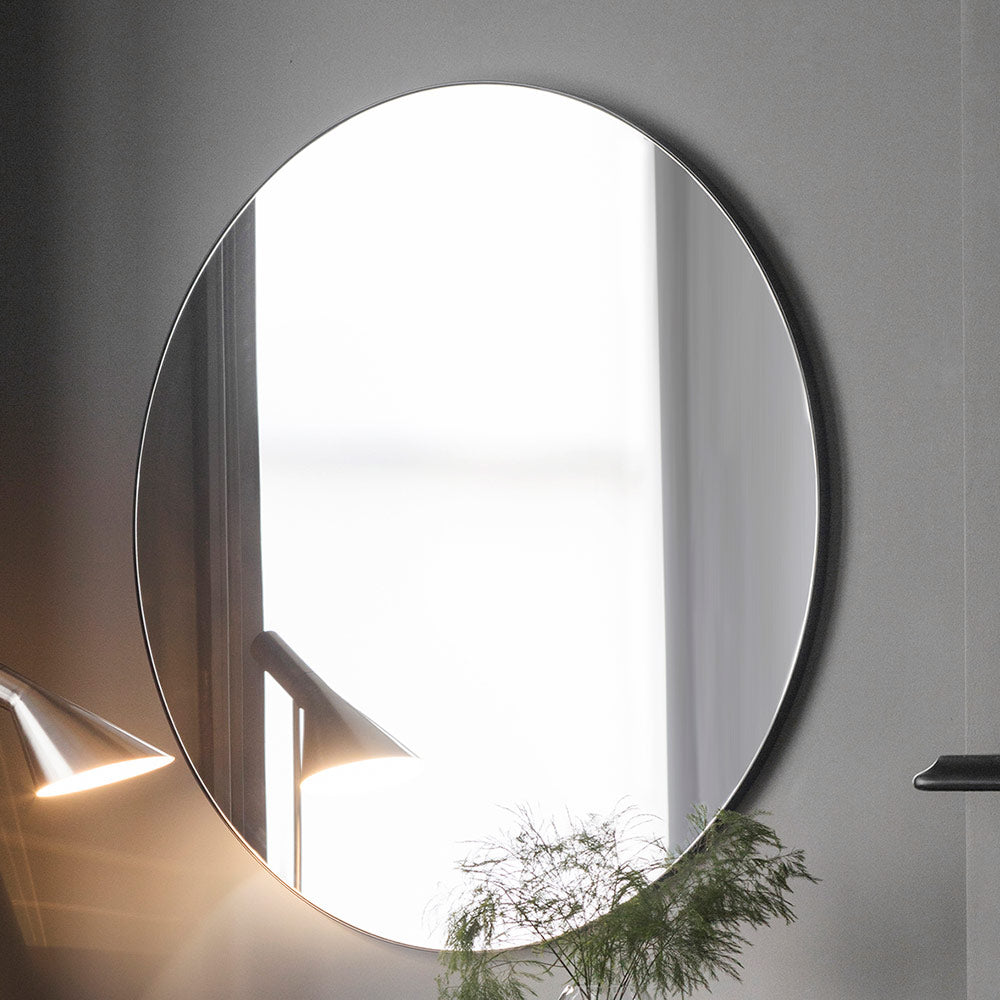 Circular Mirror in Black