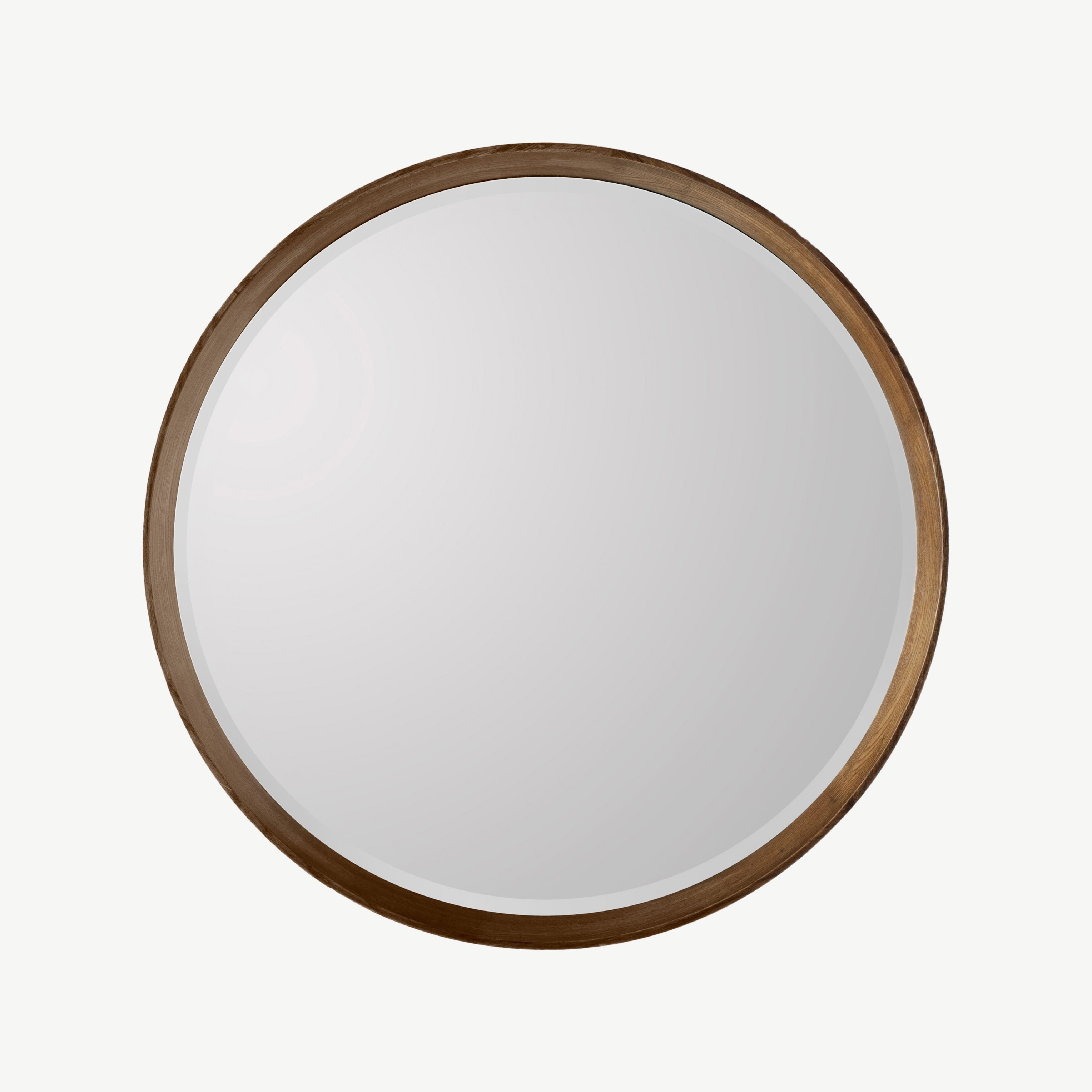 Small Walnut Circular Mirror