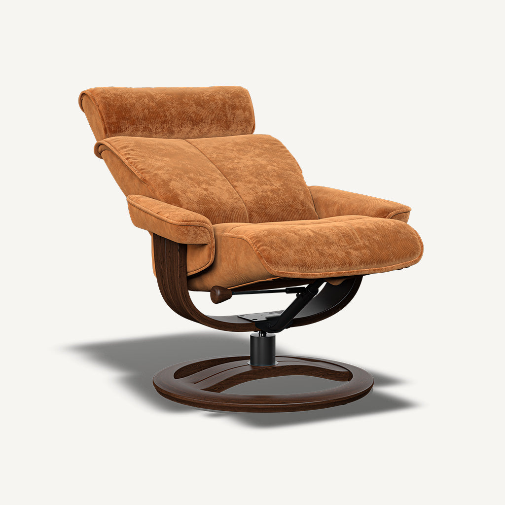 Pheobe Reclining Chair and Footstool in Orange