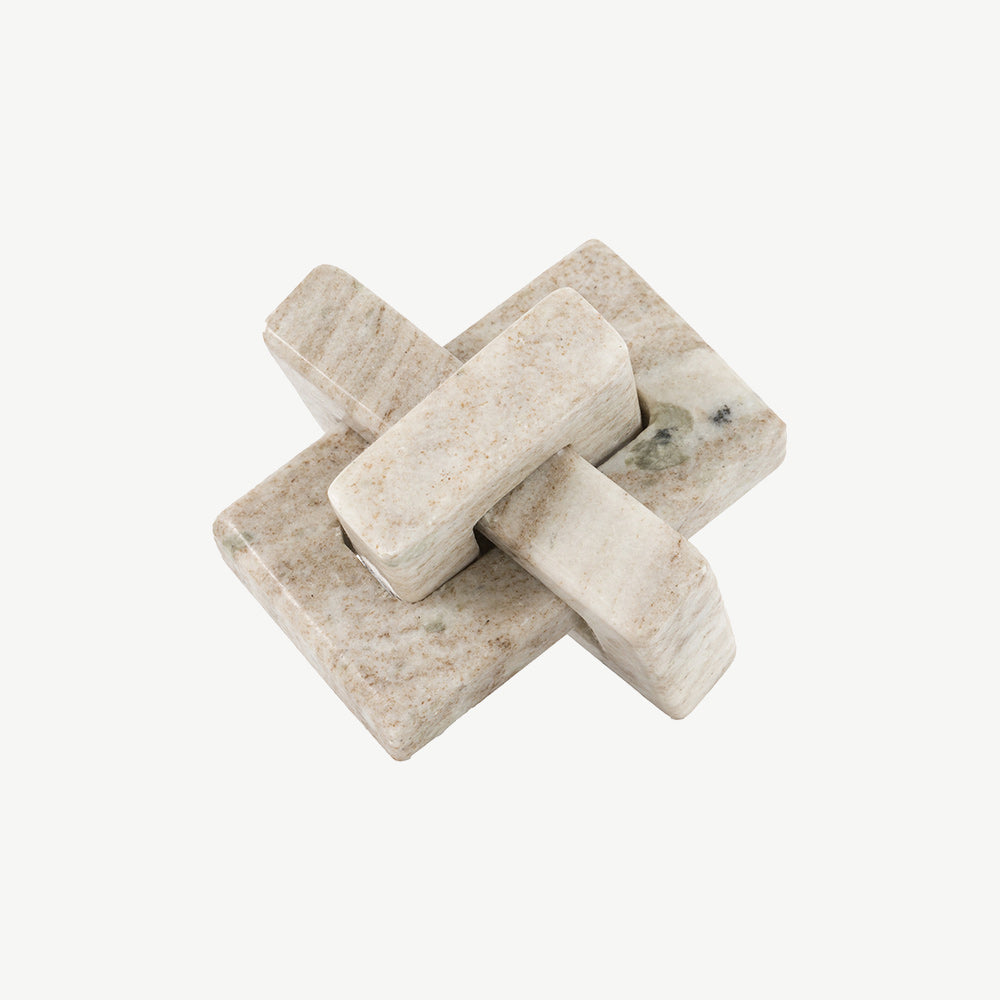 Amadora Marble Square Link in Beige