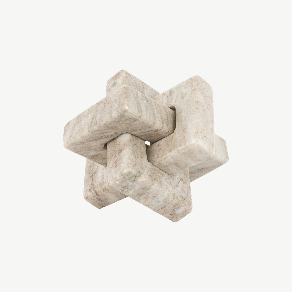 Amadora Marble Square Link in Beige