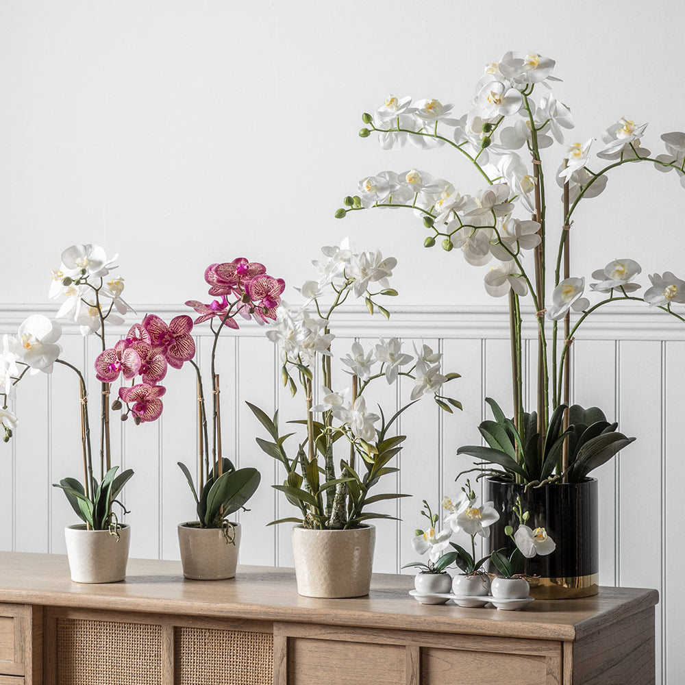 Artificial Orchid Pink with Ceramic Pot