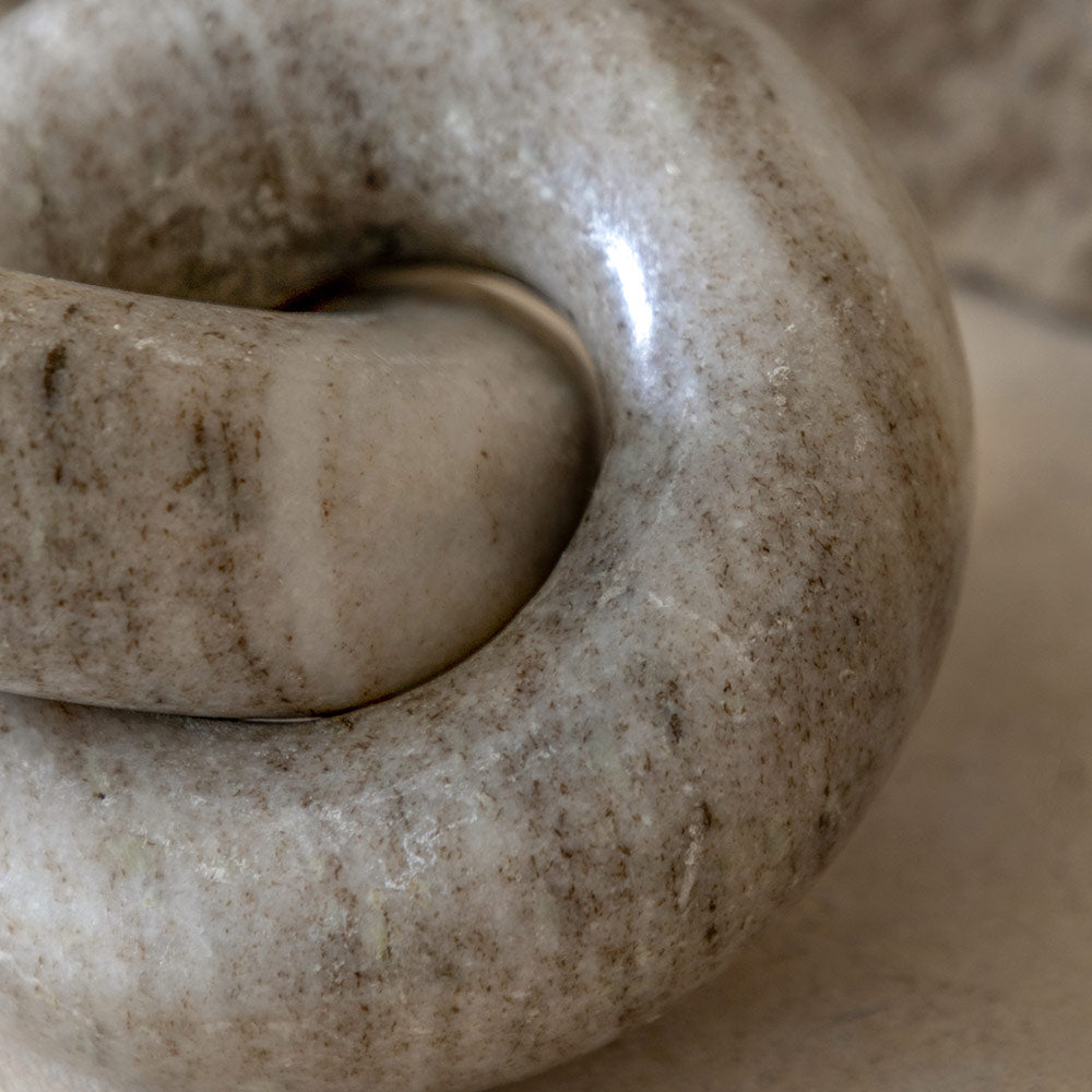 Avila Marble Circle Link in Beige