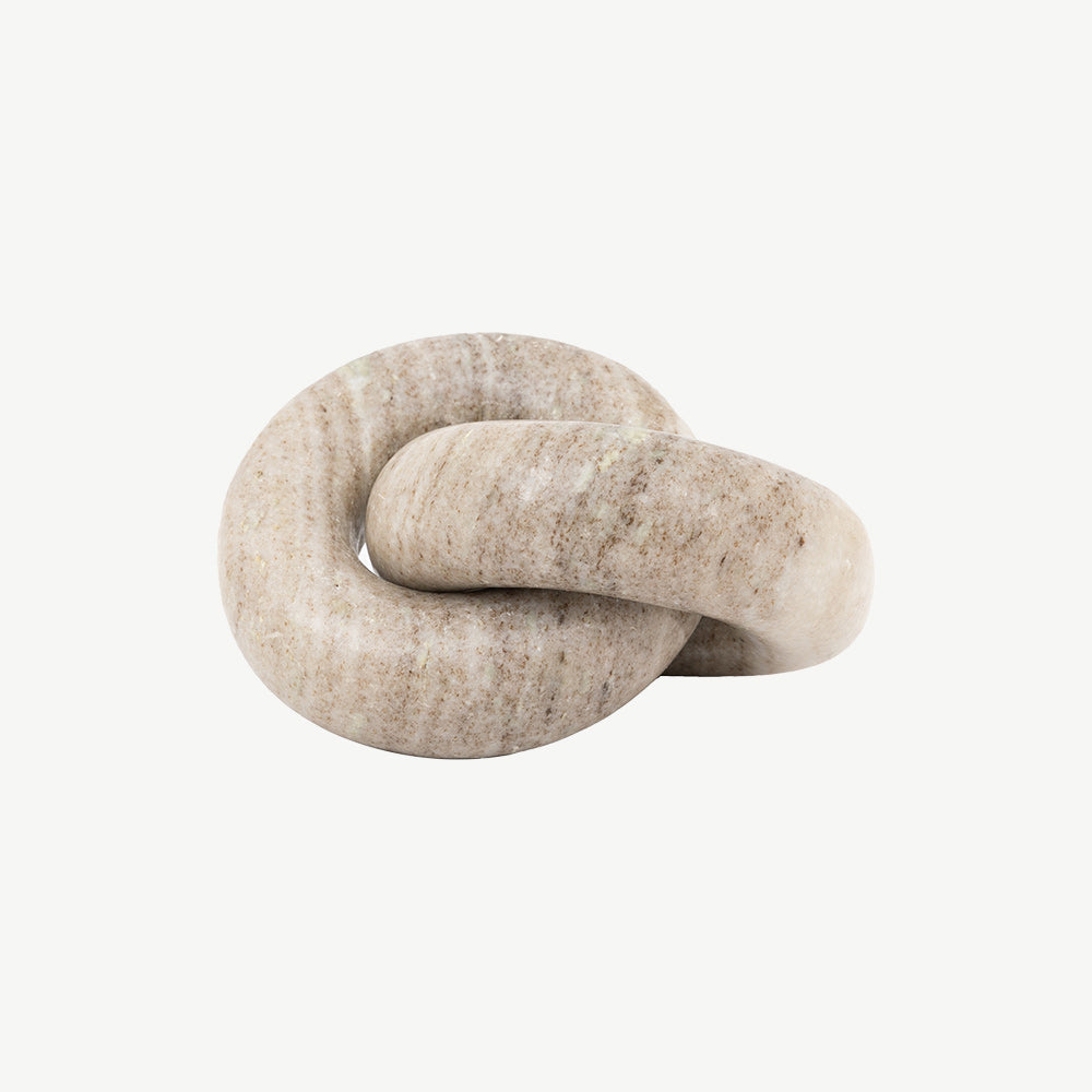 Avila Marble Circle Link in Beige