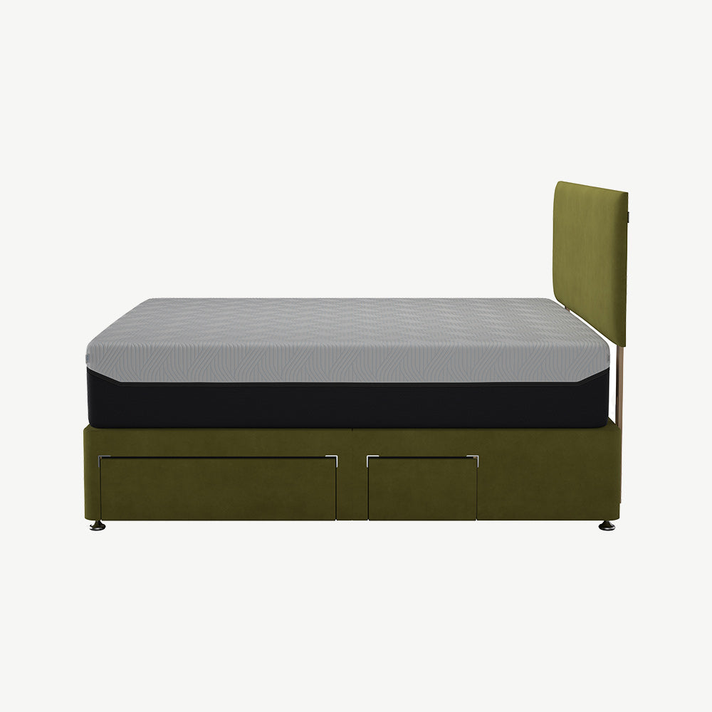TEMPUR® Buckingham Conti Drawer Divan in Green