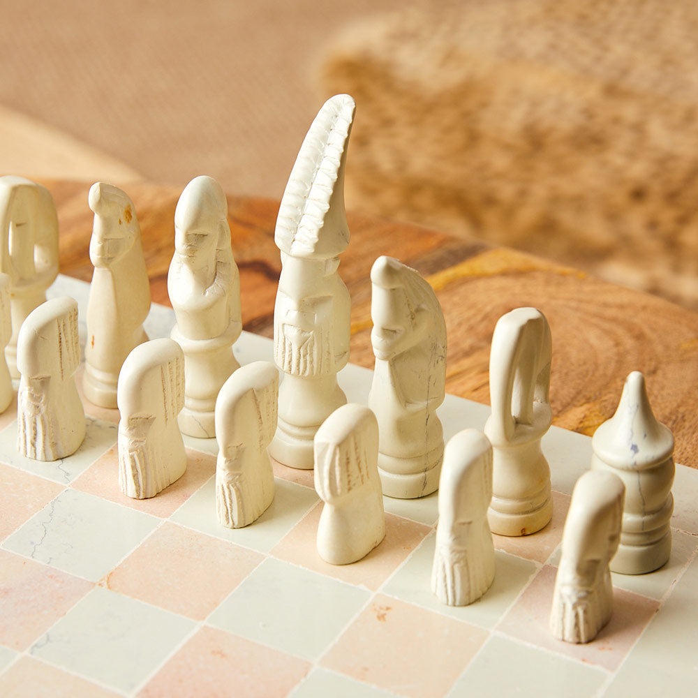 Africa Soapstone Carved Chess Set
