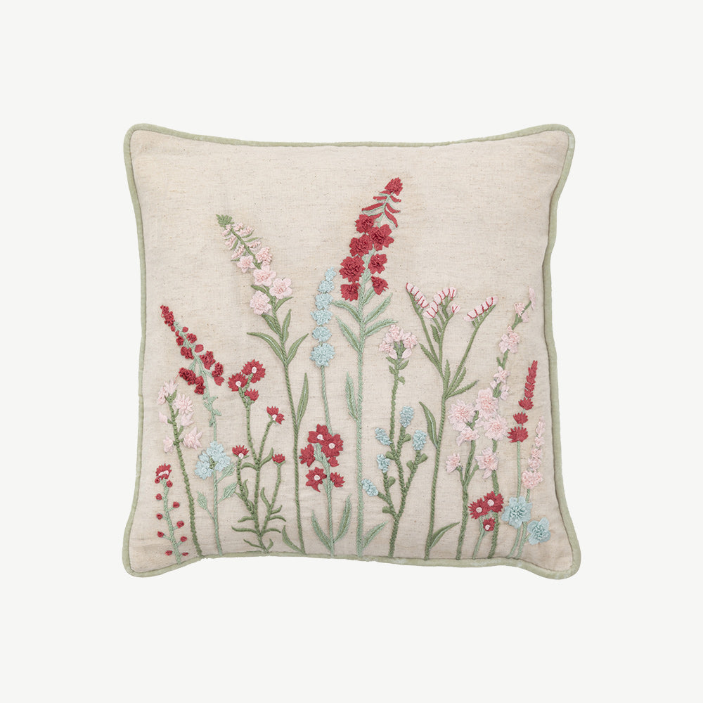 Embroidered Meadow Cushion