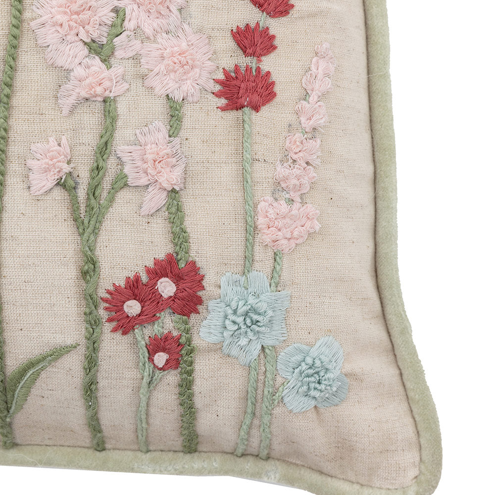 Embroidered Meadow Cushion