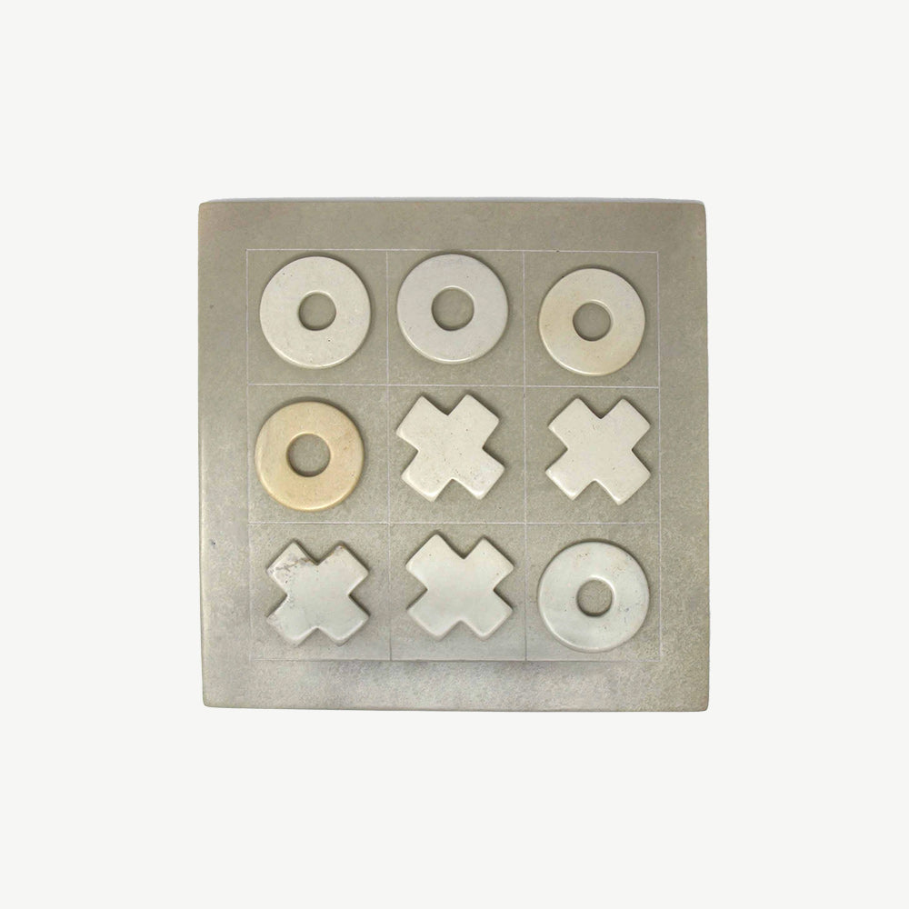 Hand Carved Soapstone Tic-Tac-Toe Game Set