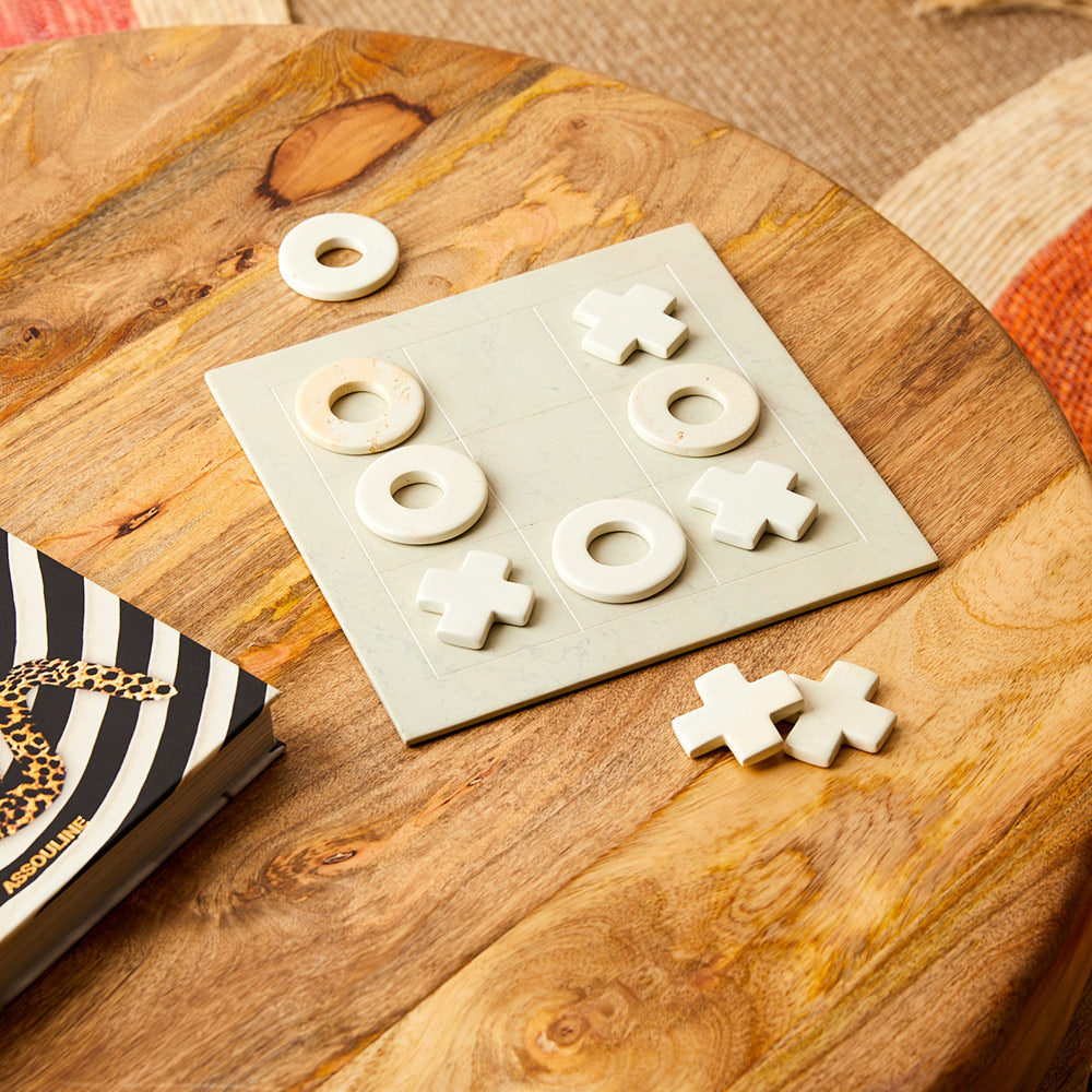 Hand Carved Soapstone Tic-Tac-Toe Game Set