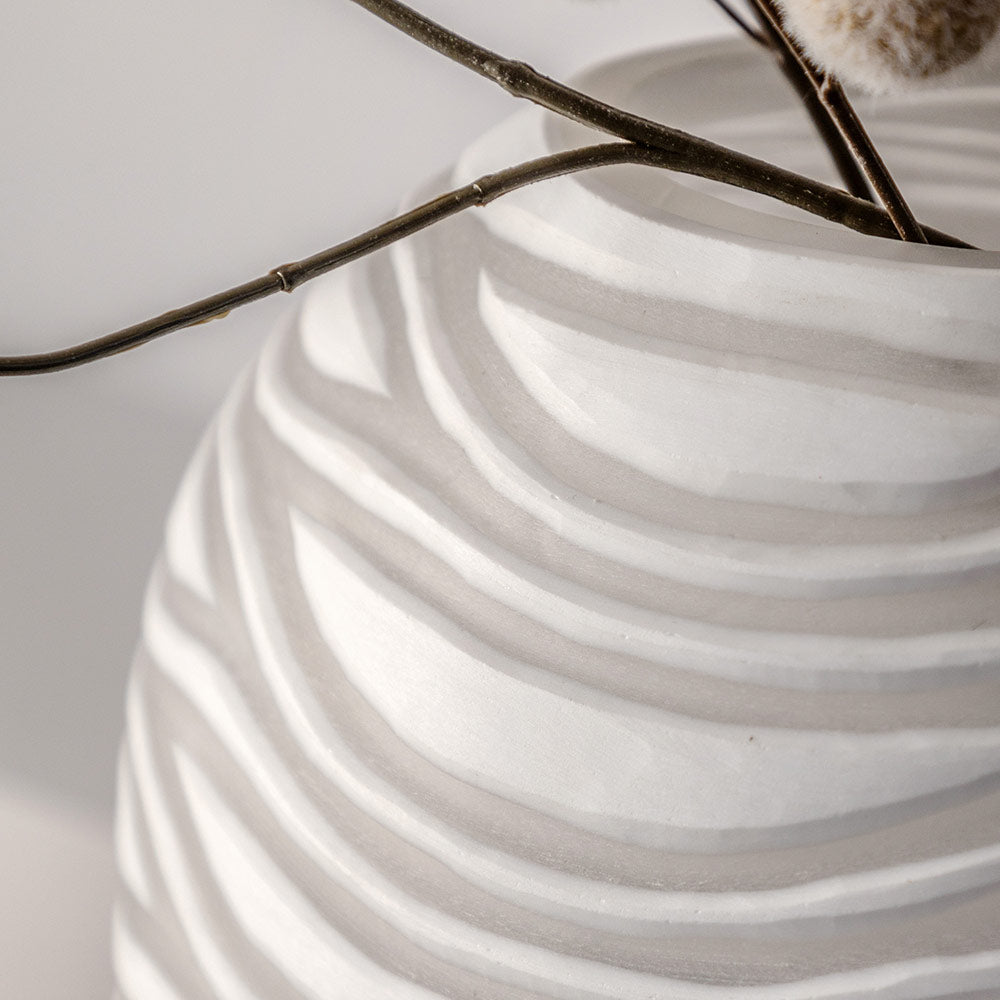 Handblown Carved Glass Vase