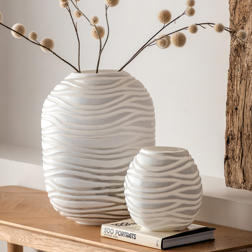 Handblown Carved Glass Vase