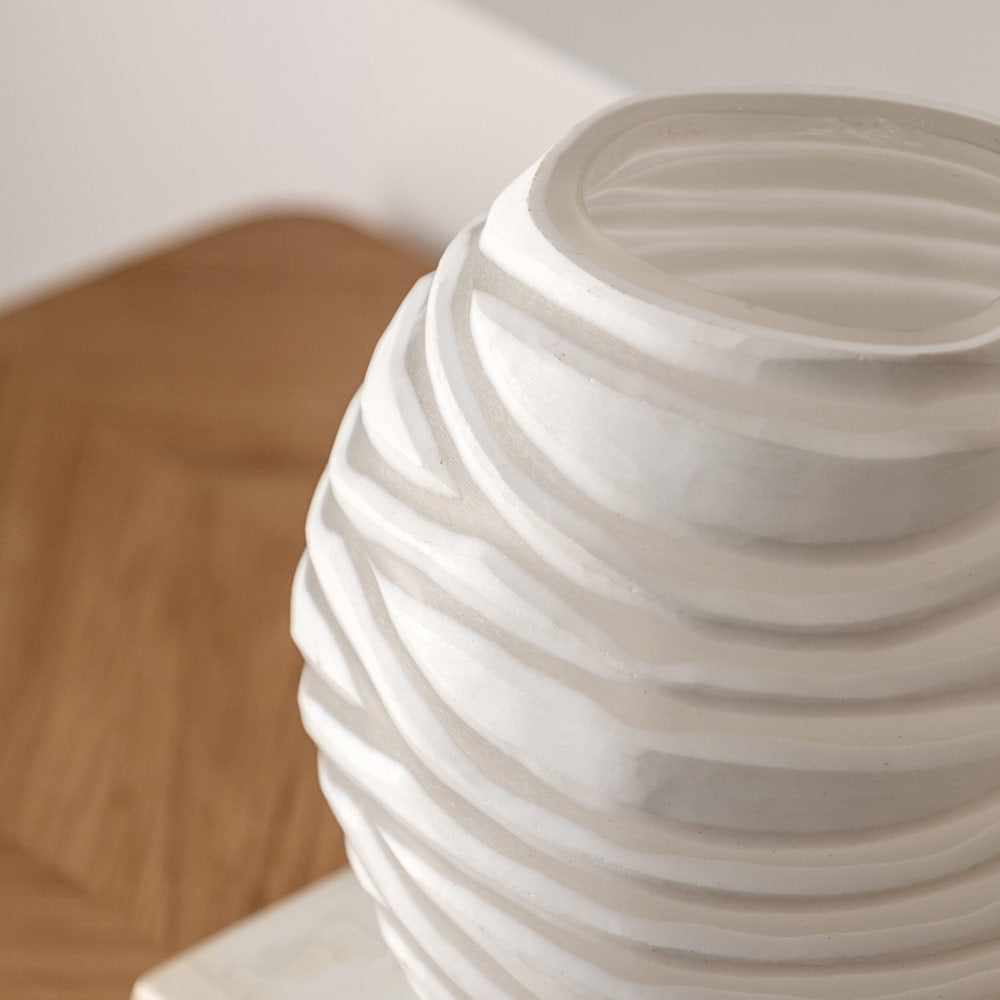 Handblown Carved Glass Vase