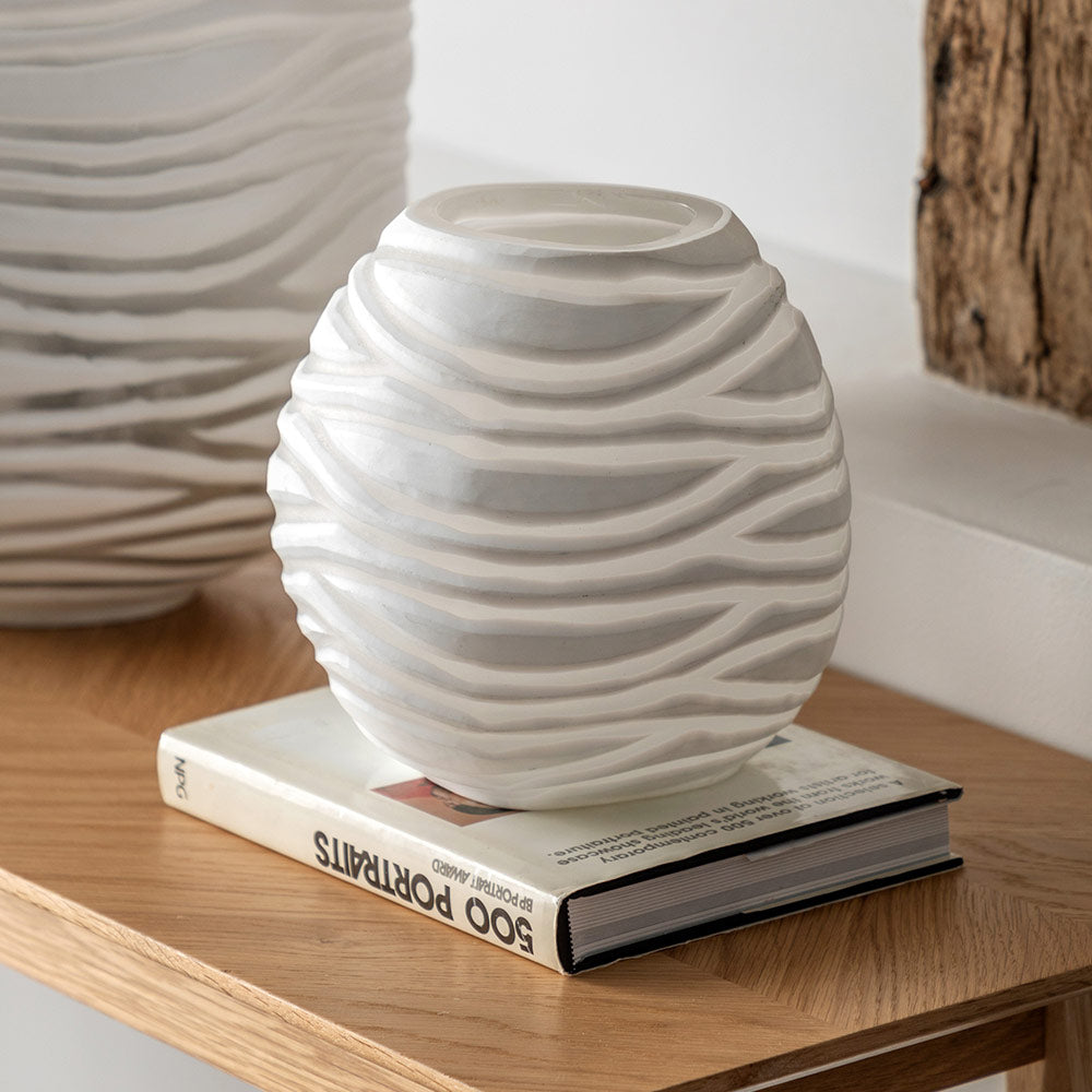 Handblown Carved Glass Vase