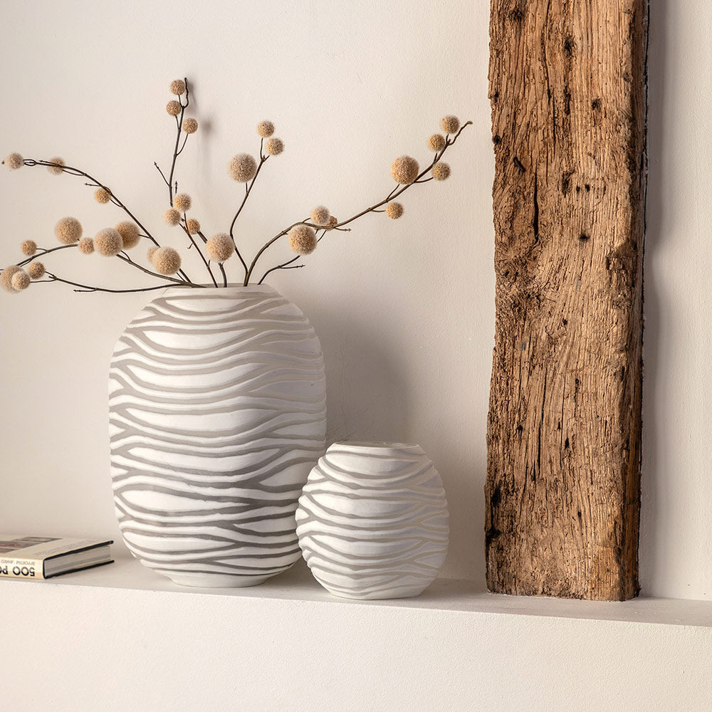 Handblown Carved Glass Vase