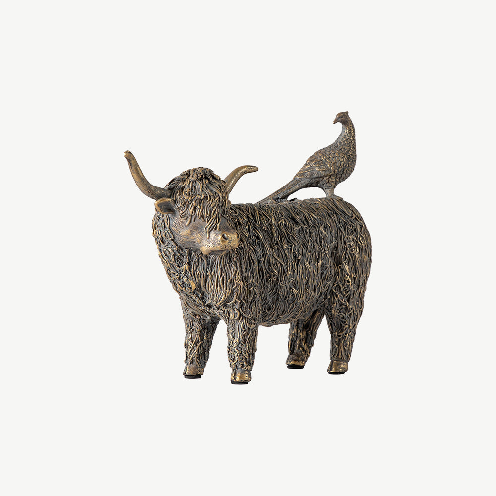 Highland Cow & Pheasant Ornament