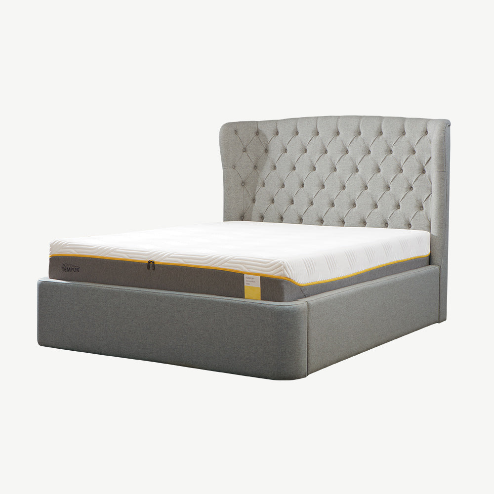 TEMPUR® Holcot Ottoman Bed in Light Grey