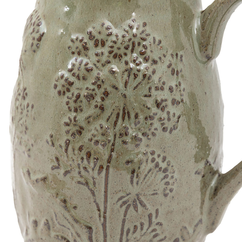 Meadow Embossed Ceramic Jug in Sage