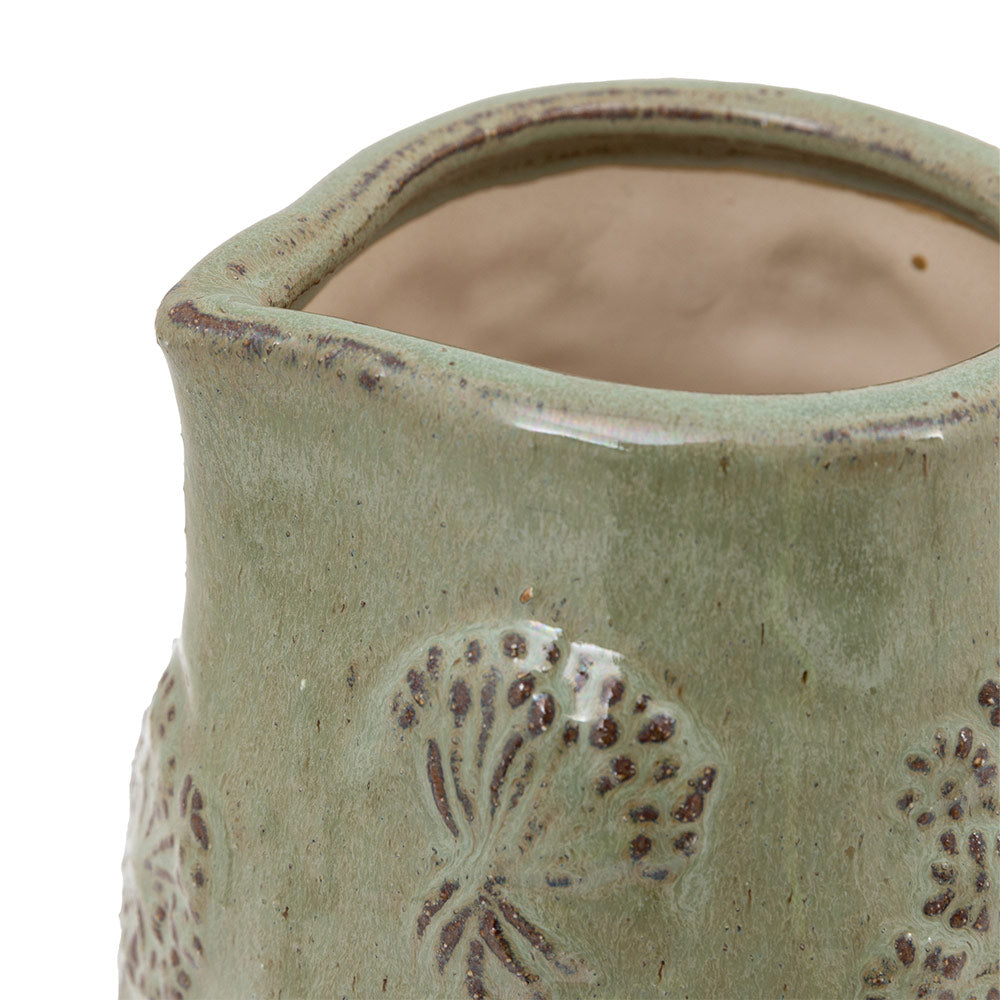 Meadow Embossed Ceramic Jug in Sage