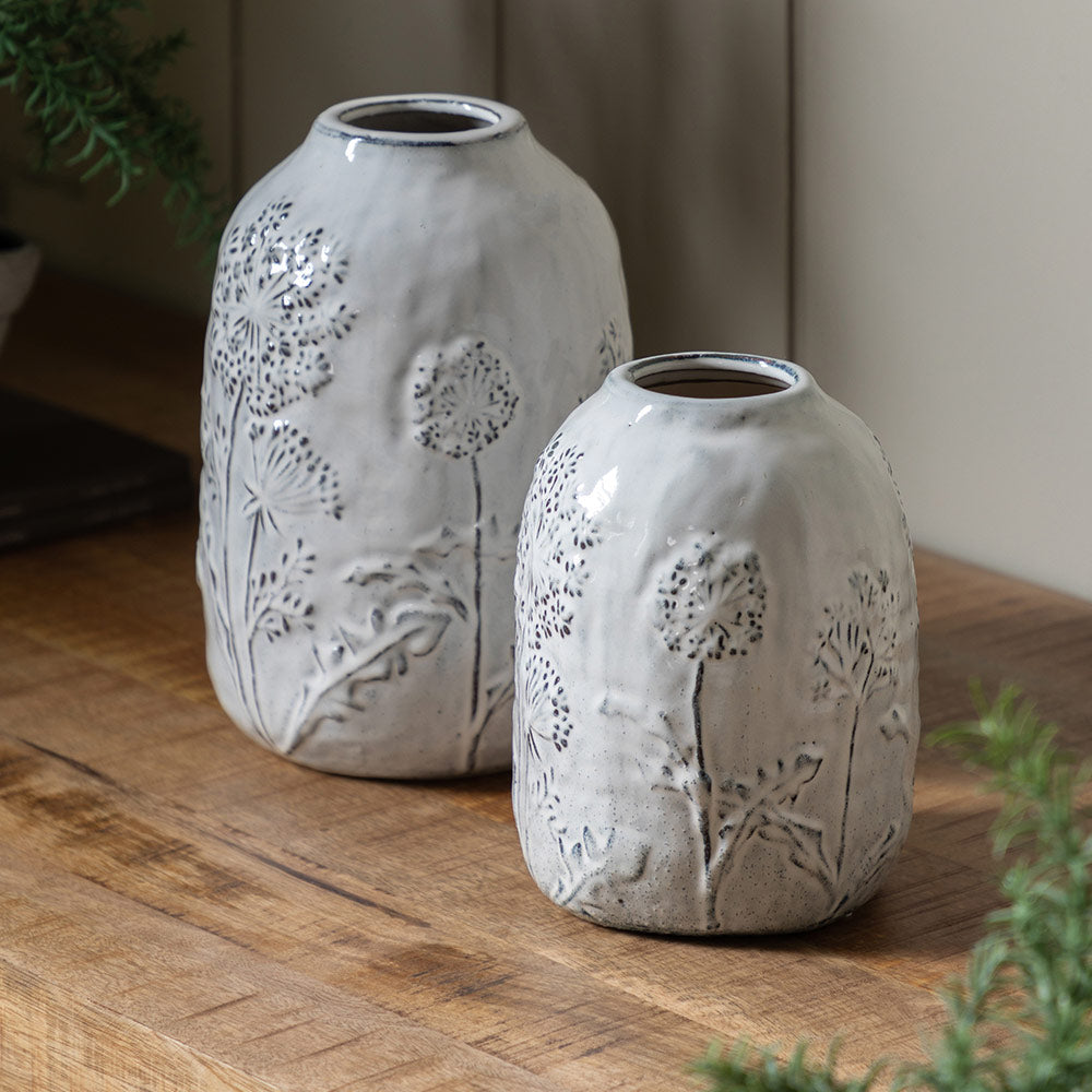 Meadow Embossed Ceramic Vase