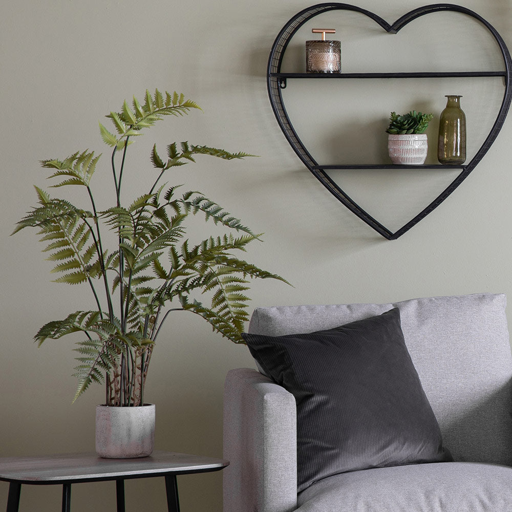 Potted Fern in Cement Pot