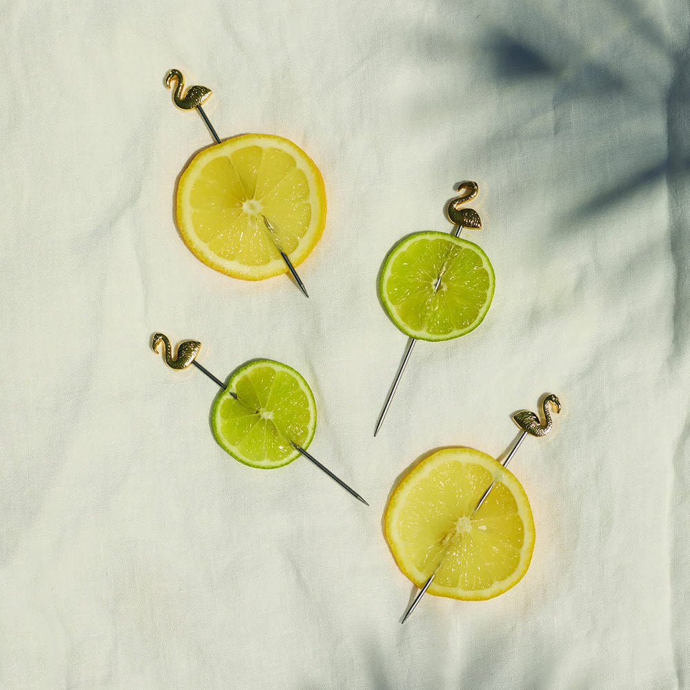 Set Of 4 Flamingo Cocktail Picks