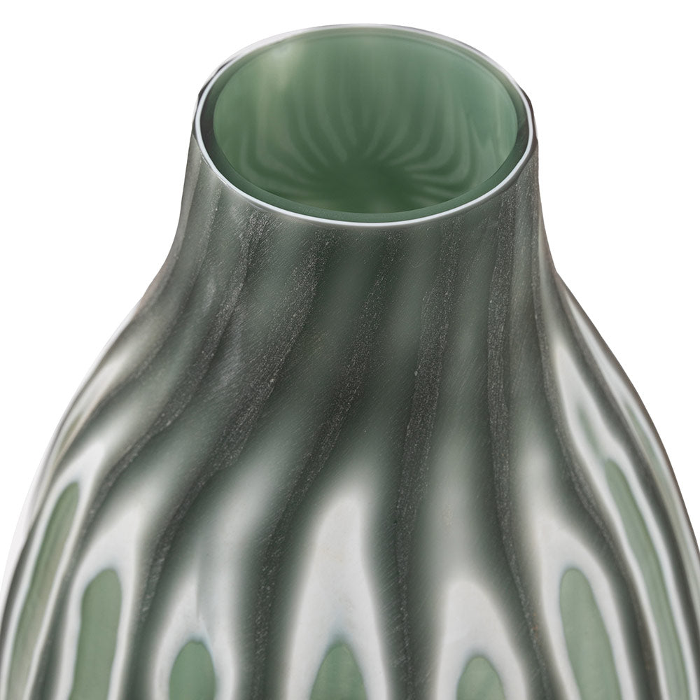 Swirl Hand Carved Glass Vase