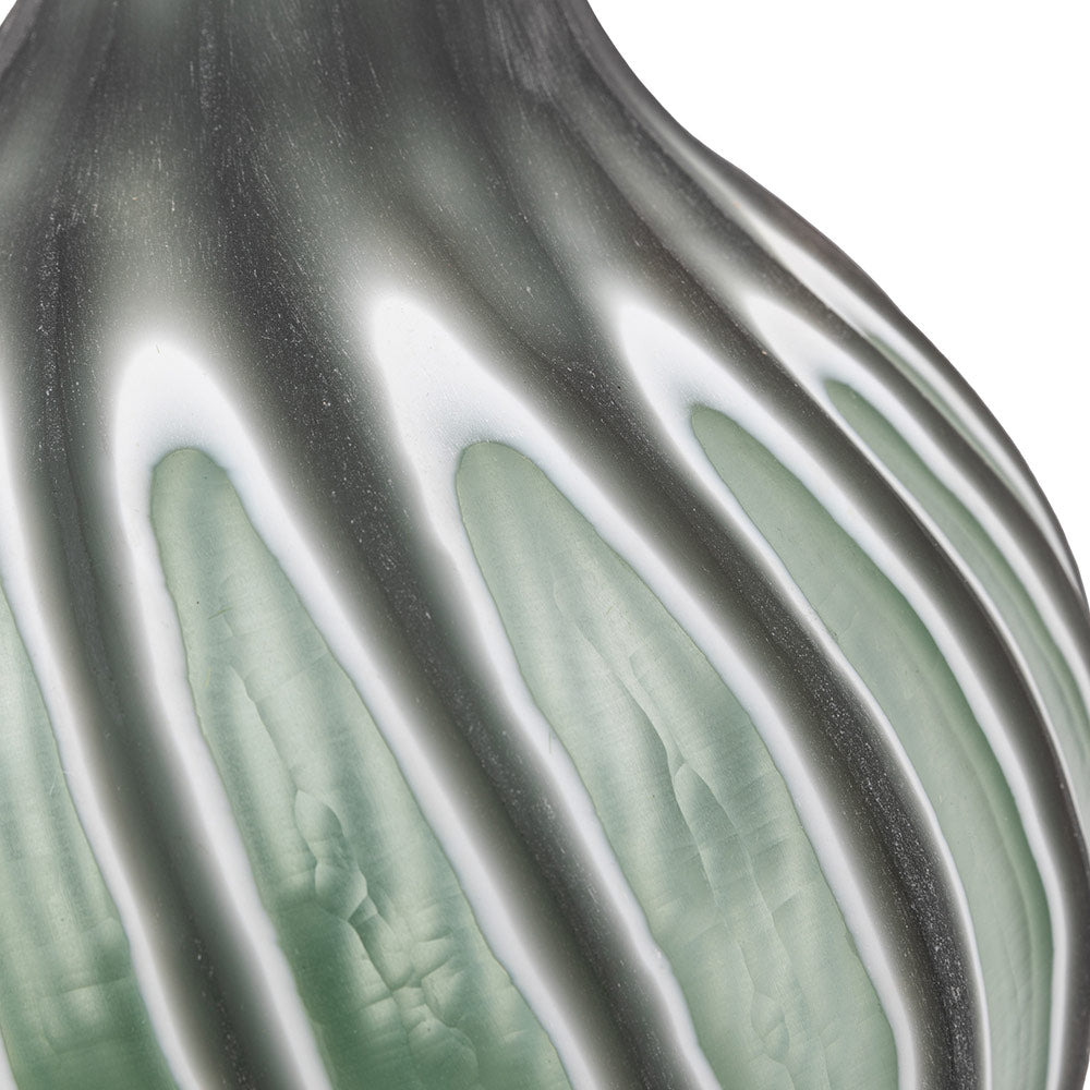 Swirl Hand Carved Glass Vase