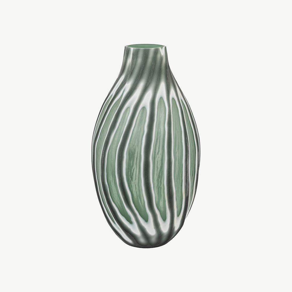 Swirl Hand Carved Glass Vase