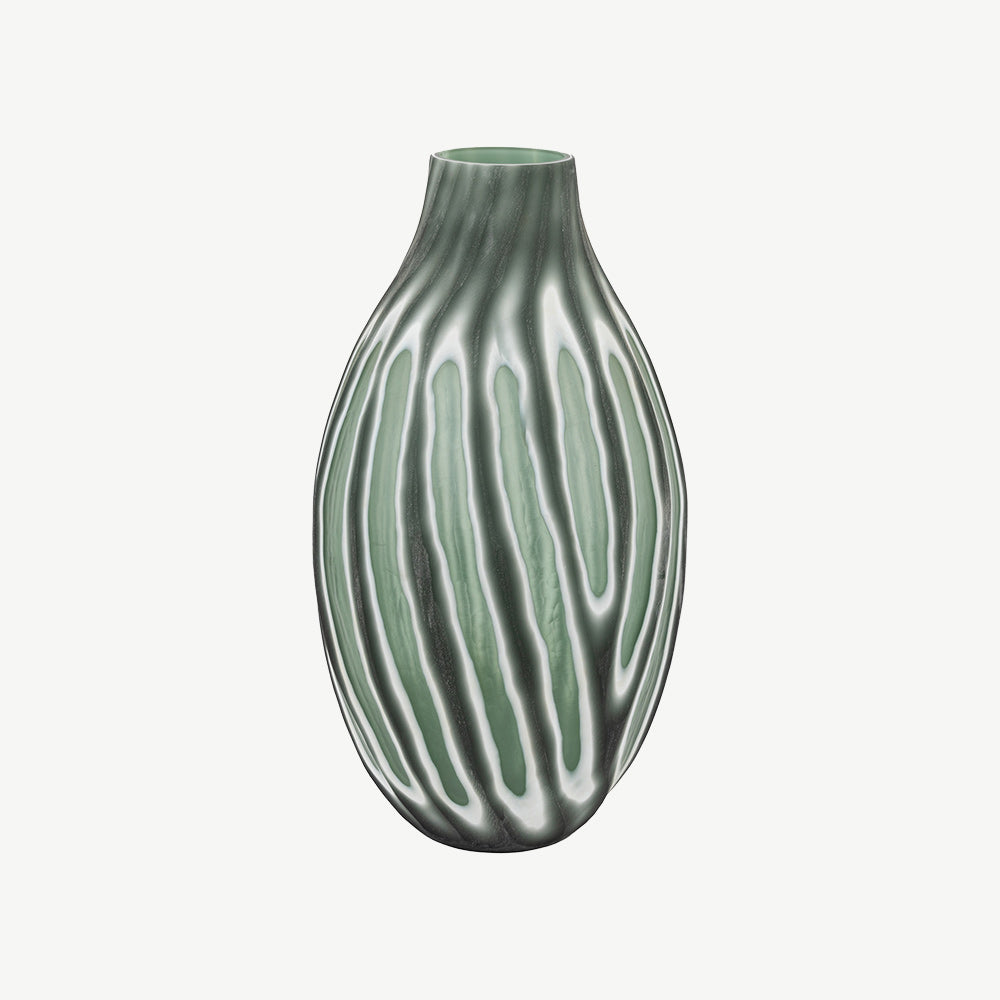 Swirl Hand Carved Glass Vase