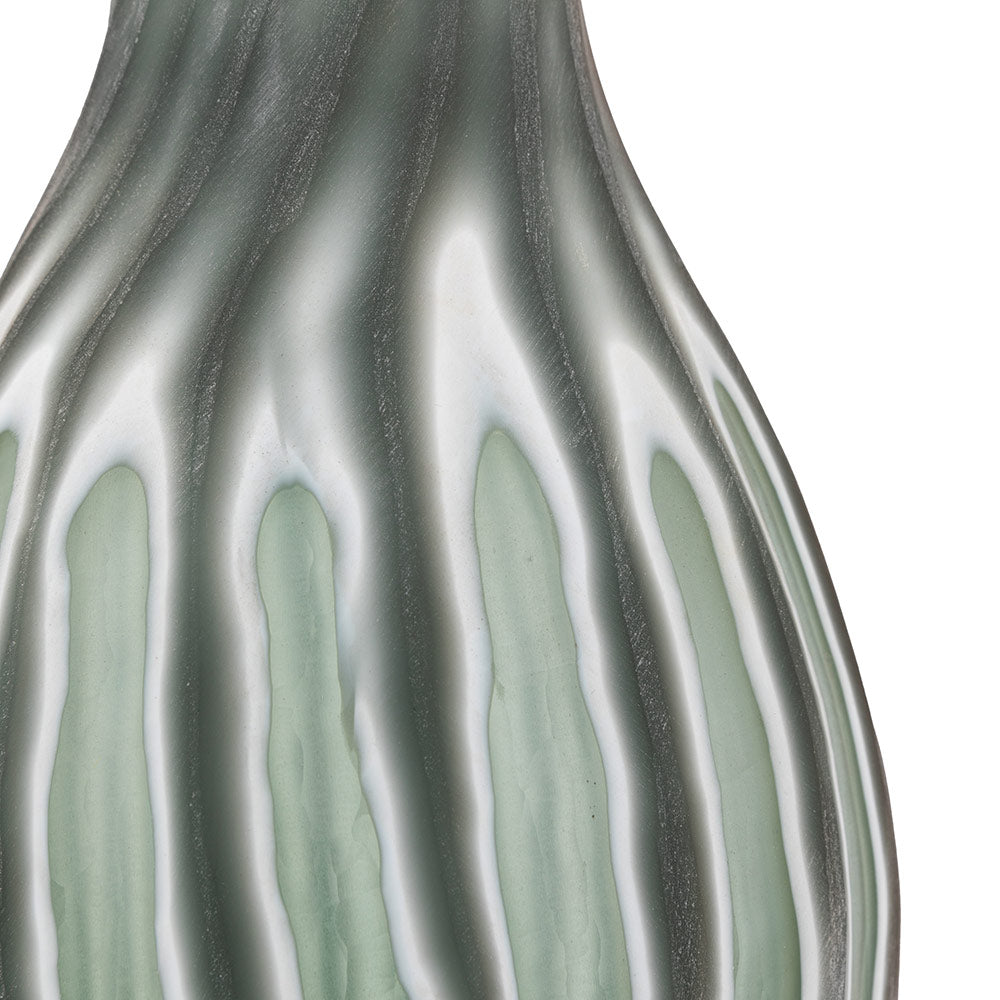 Swirl Hand Carved Glass Vase