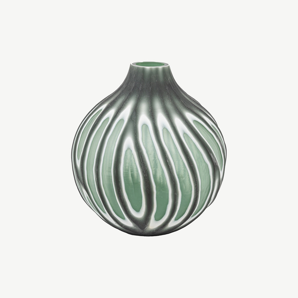 Swirl Hand Carved Glass Vase