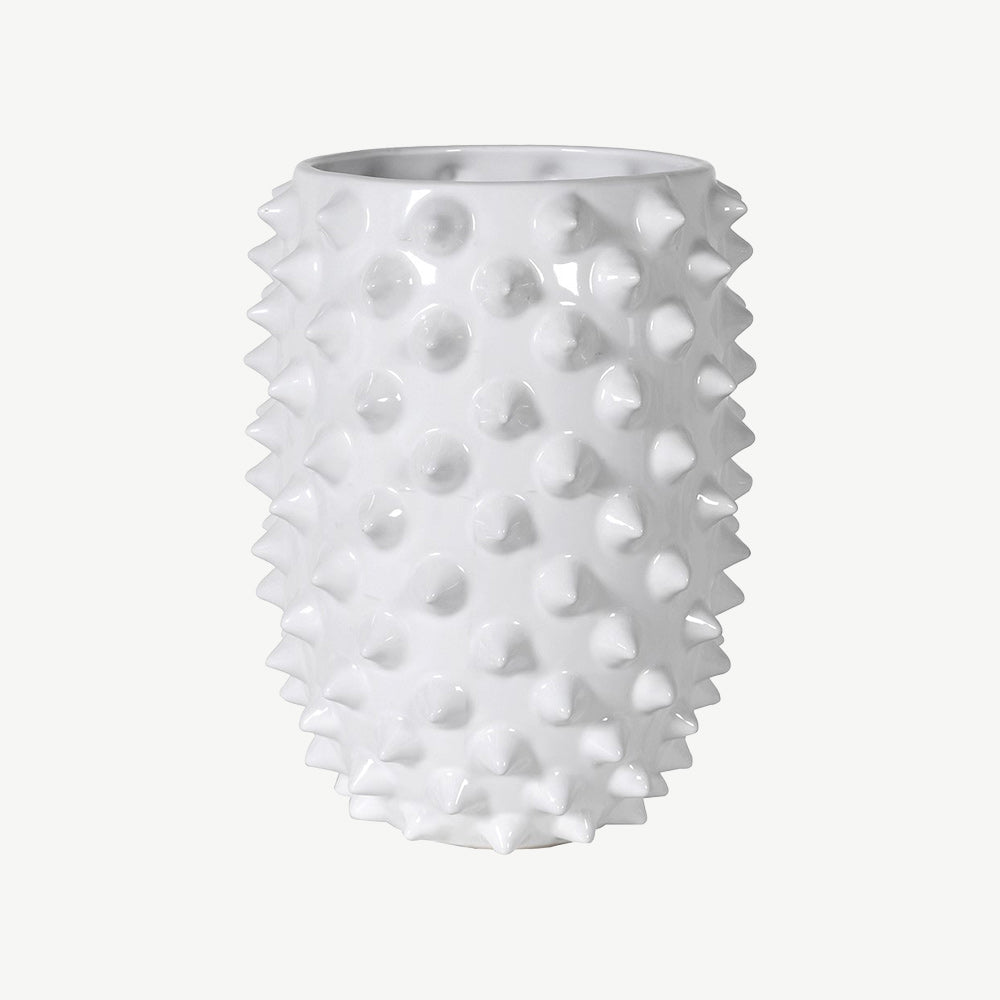 Tall White Spike Vase