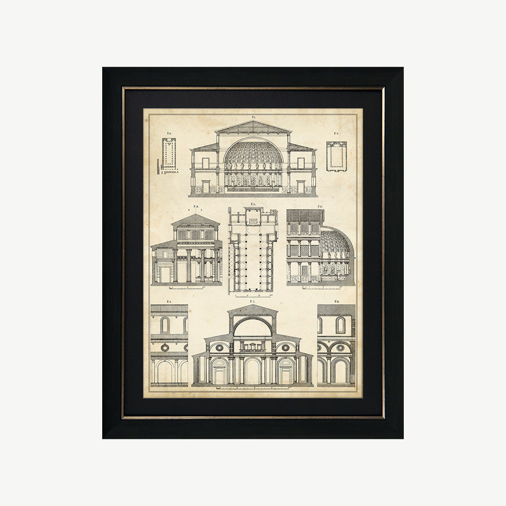 Vintage Architect Plans I Wall Art
