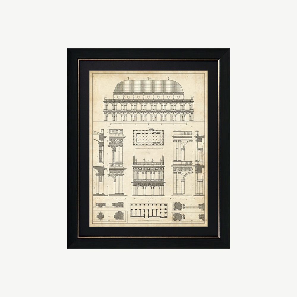 Vintage Architect Plans IV Wall Art