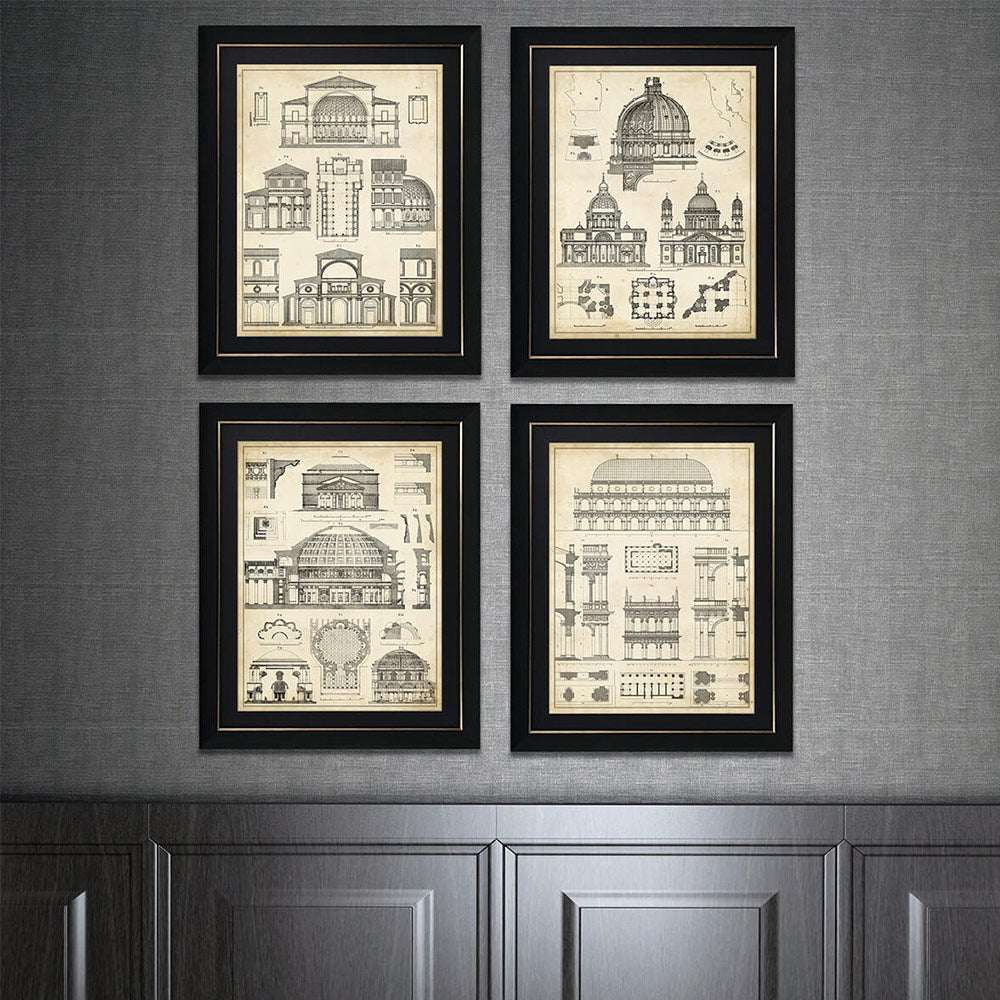 Vintage Architect Plans II Wall Art