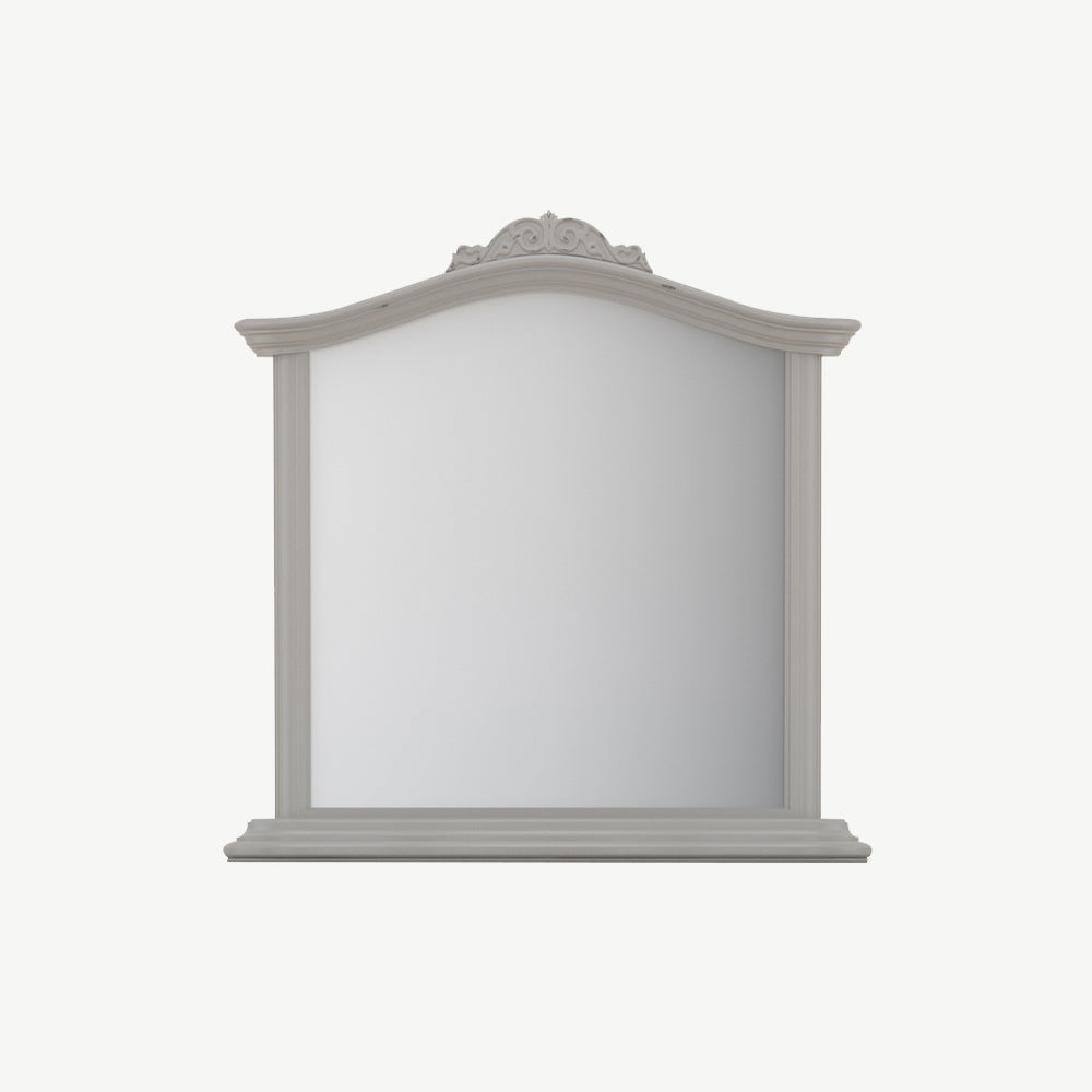 Chic grey framed bedroom mirror