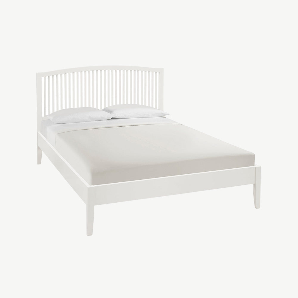 Slatted bedstead in painted white
