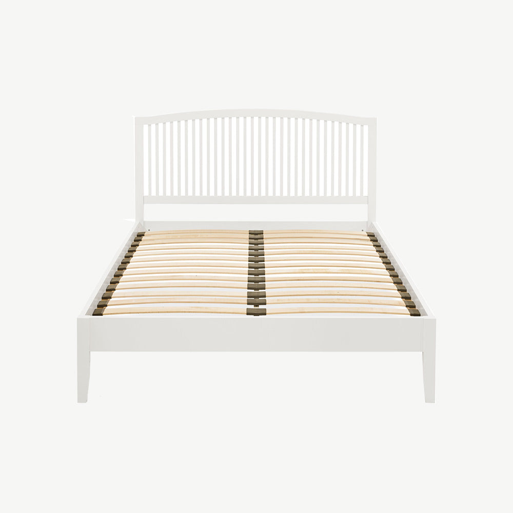 Slatted bedstead in painted white