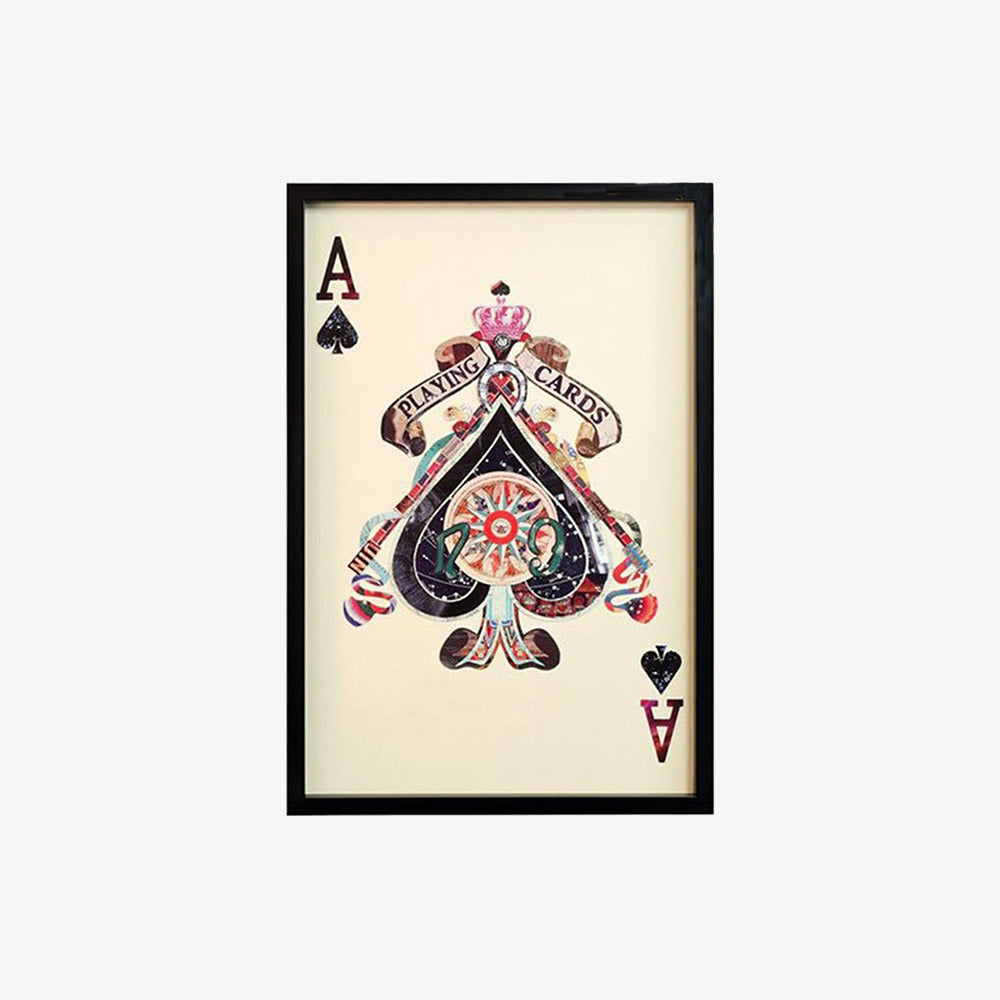 Ace of Spades Playing Card Collage Framed Wall Art Arighi Bianchi