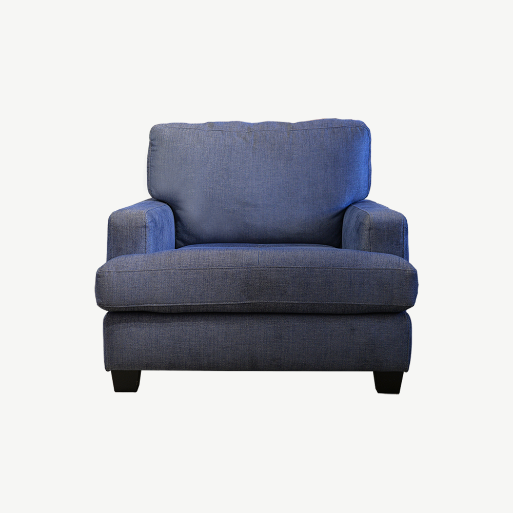 Denim accent chair deals