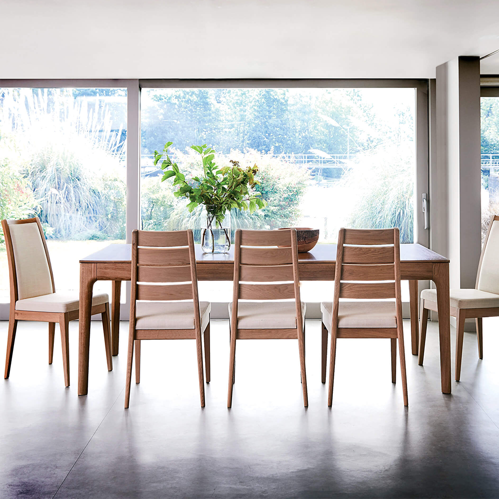 Ercol Romana solid oak dining table in clear matt finish