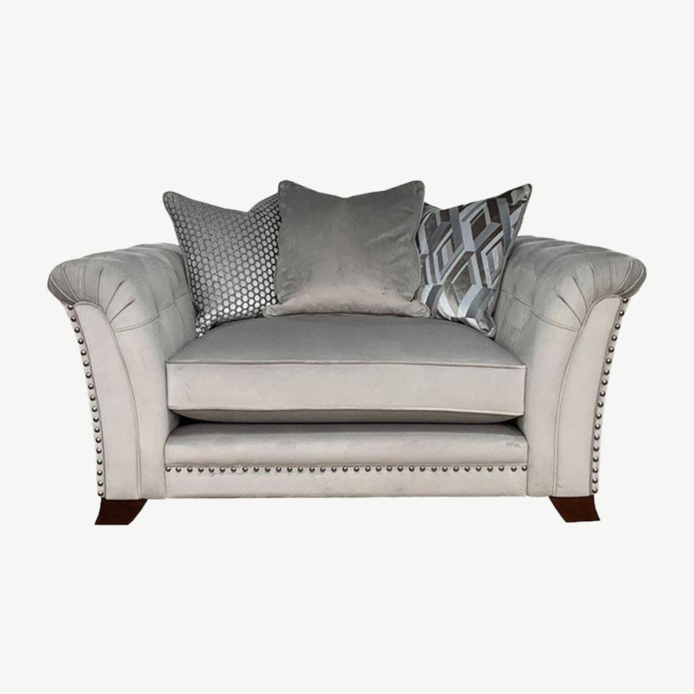 Grey sales studded armchair