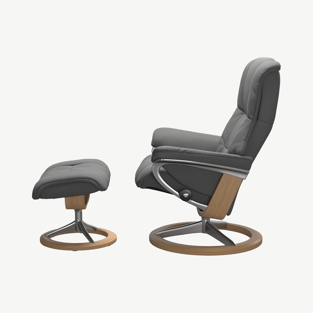 Stressless® Mayfair Signature Chair and Stool Medium