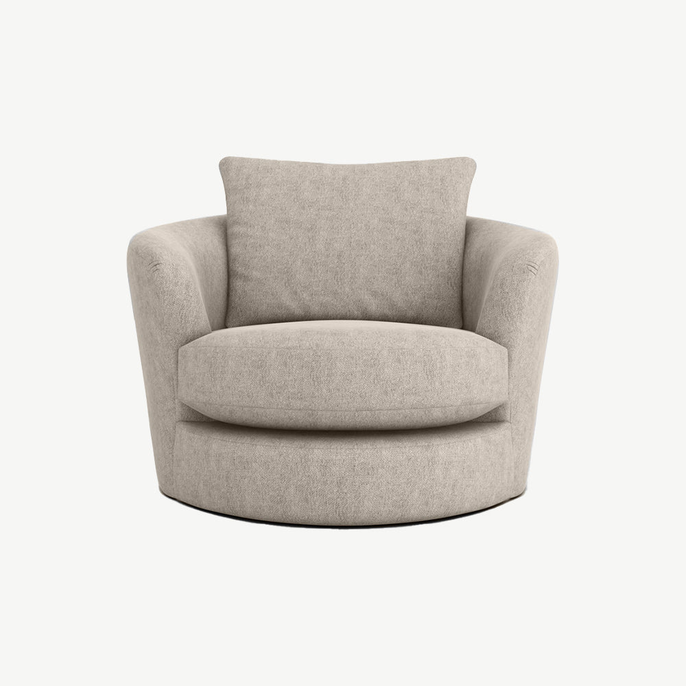 Hatton Swivel Chair in Light Grey