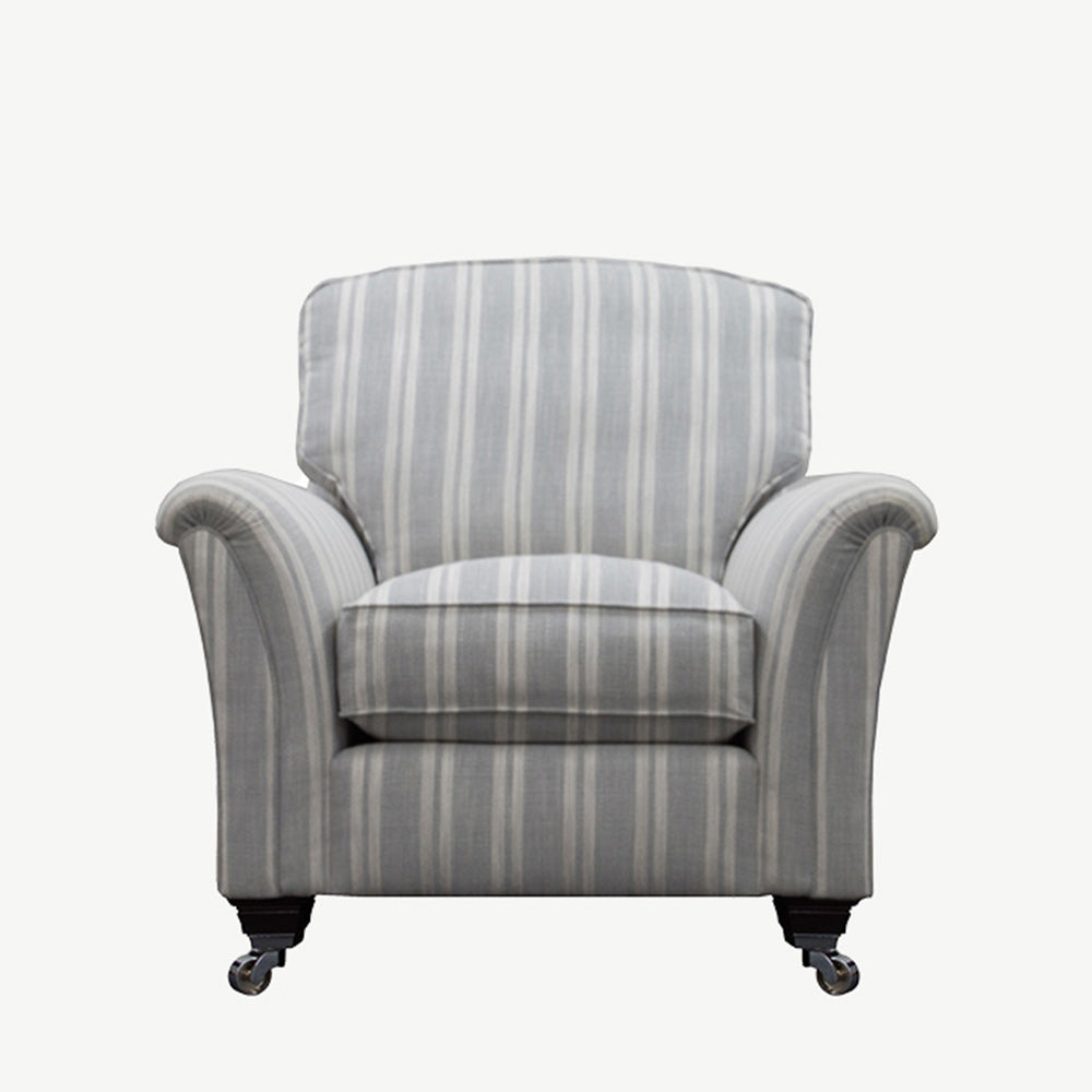 Parker Knoll Devonshire Armchair in Austen-Stripe-Dove