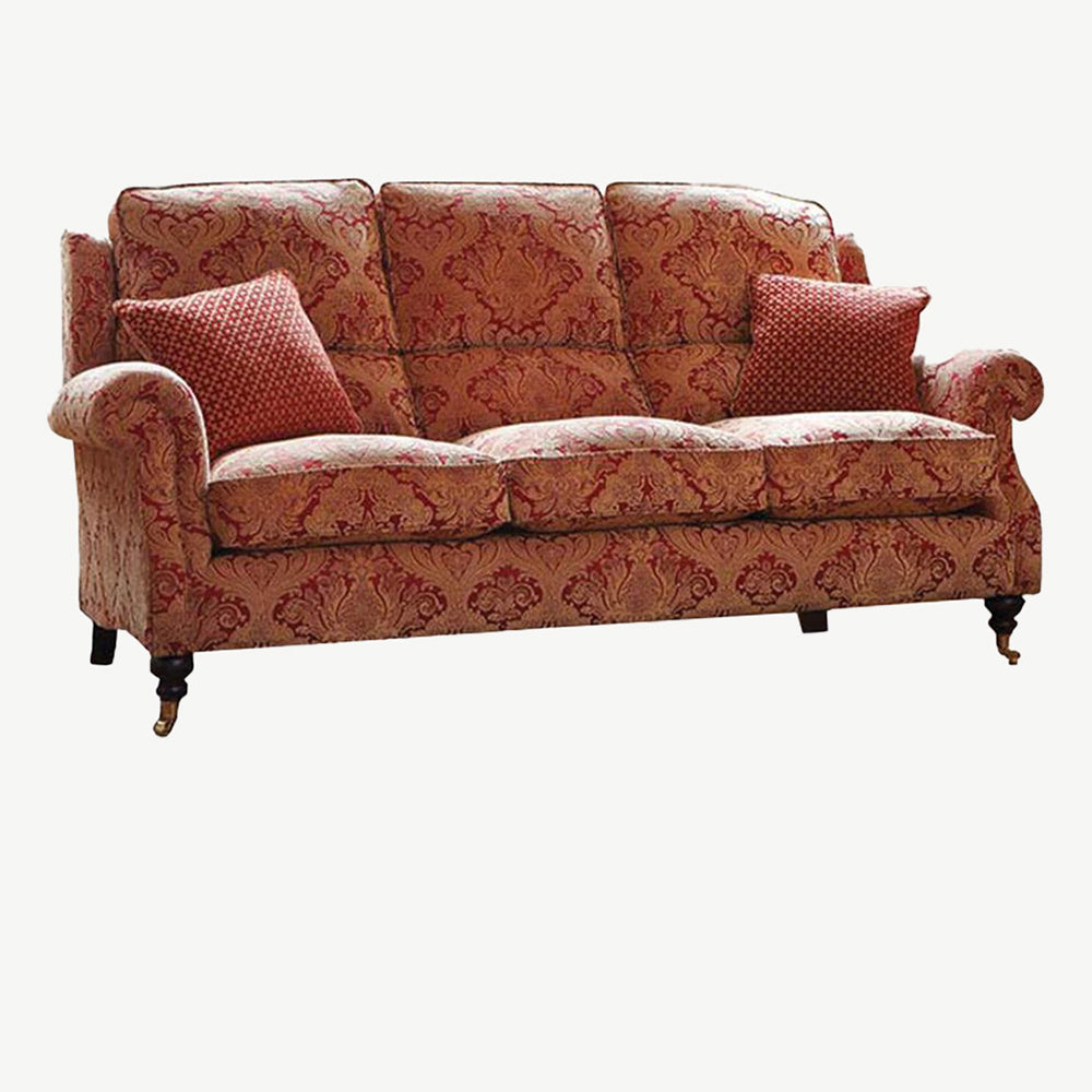 Parker Knoll Oakham 3 Seater Sofa in Galley-Medallion-Red