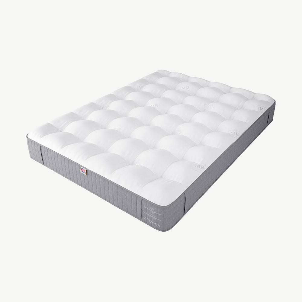 White pocket sprung mattress with grey trim