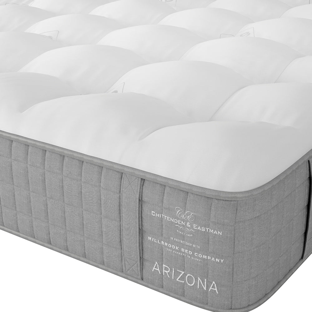 White pocket sprung mattress with grey trim