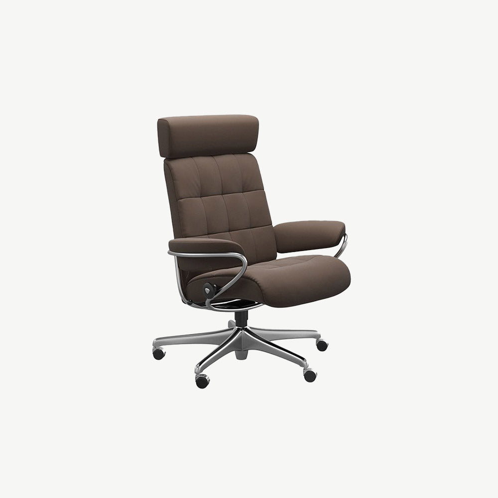 Stressless® London Office Chair Brown in Chestnut-Brown